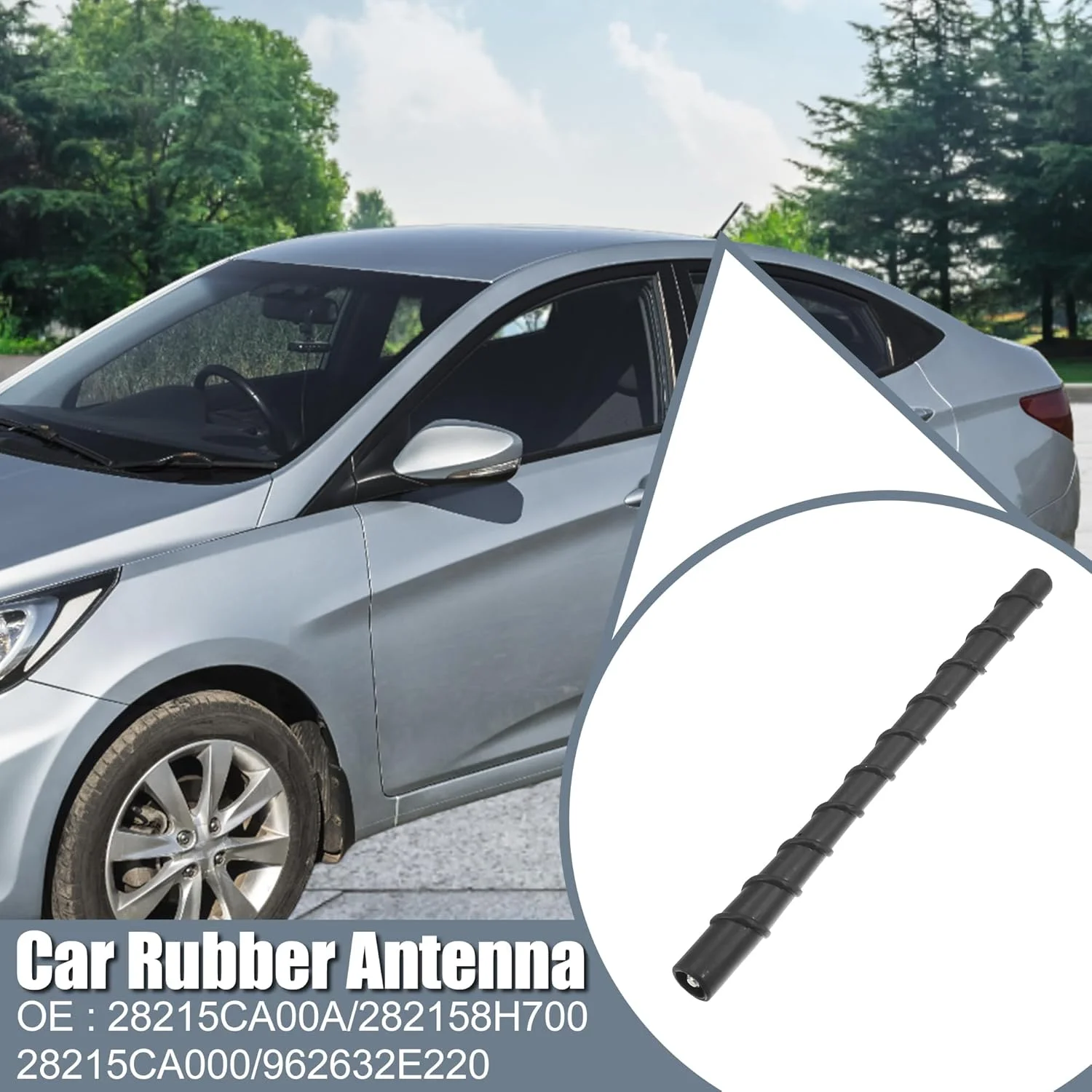 آنتن لاستیکی خودرو uxcell DC 12V برای هیوندای اکسنت 2009-2011 گیرنده سیگنال رادیویی FM/AM شماره 28215CA00A/282158H700/28215CA000/962632E220