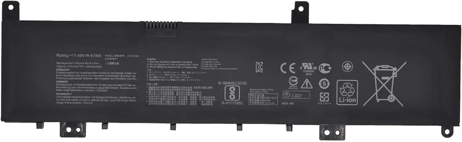 باتری 11.49V 47Wh/4165mAh C31N1636 سازگار با Asus VivoBook Pro 15 0B200-02580100 0B200-02580000 0B200-02580200 N580V N580VN NX580VD NX580VD7300 NX580VD7700 Series باتری 11.49V 47Wh/4165mAh C31N1636 سازگار با Asus VivoBook Pro 15 0B200-02580100 0B200-02580000 0B200-02580200 N580V N580VN NX580VD NX580VD7300 NX580VD7700 Series