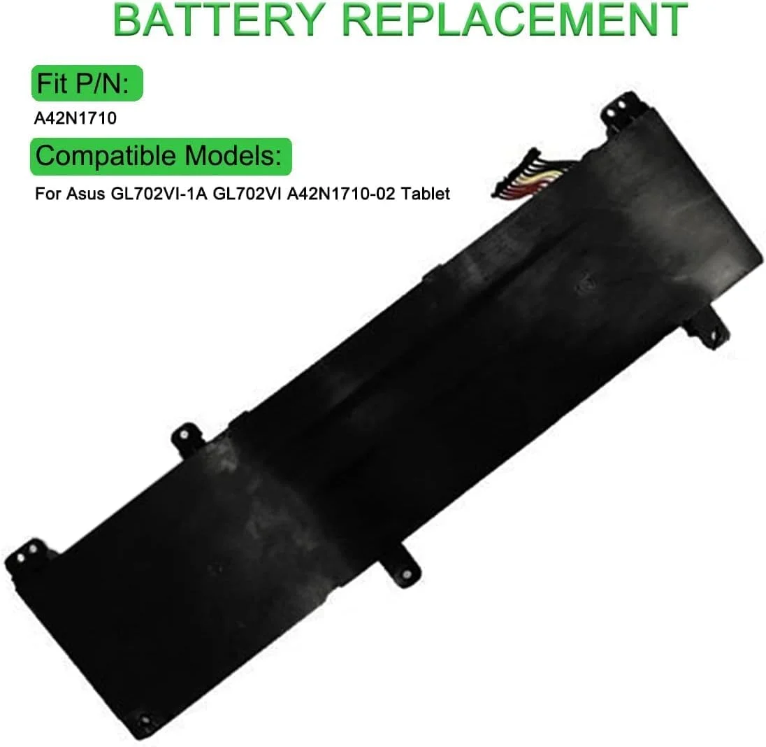 باتری لپ تاپ جایگزین 14.8 ولت 88 وات ساعت A42N1710 سازگار با تبلت ایسوس GL702VI-1A GL702VI A42N1710-02 باتری لپ تاپ جایگزین 14.8 ولت 88 وات ساعت A42N1710 سازگار با تبلت ایسوس GL702VI-1A GL702VI A42N1710-02