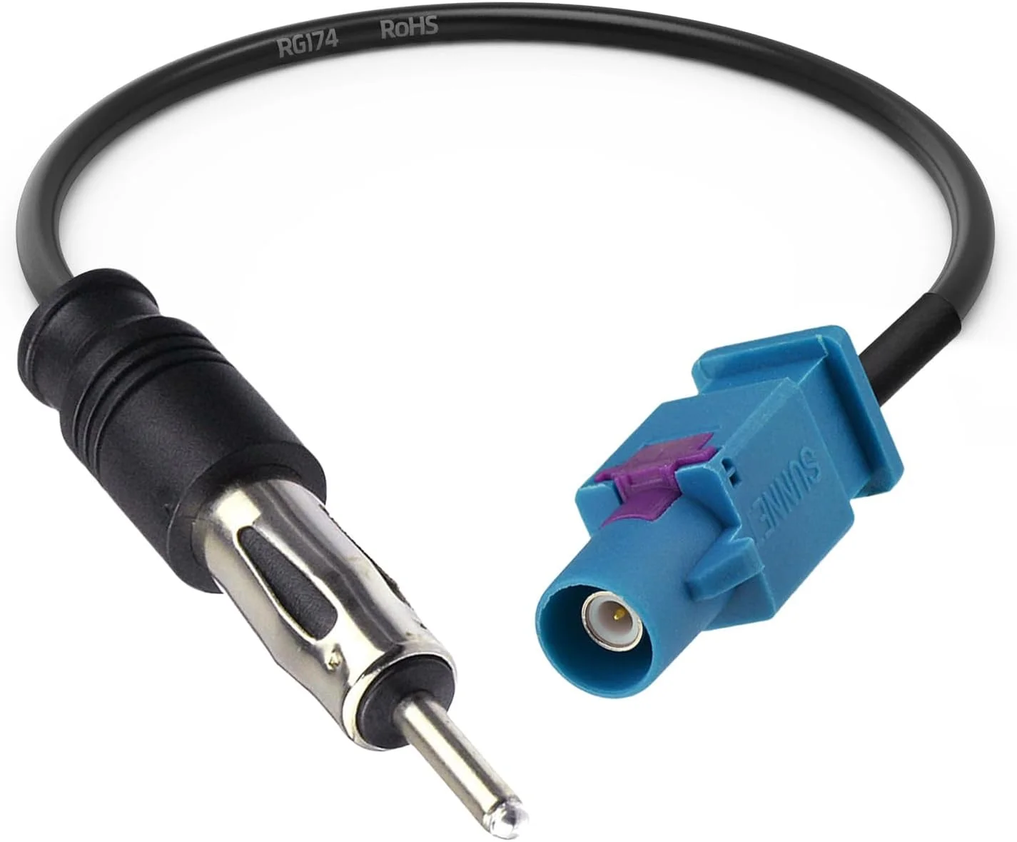 کابل افزایش طول آنتن رادیو خودرو SZSAUTO Fakra Z نر به DIN، 15 سانتی متر، مناسب برای استریو خودرو، رادیو FM AM و پخش کننده های صوتی