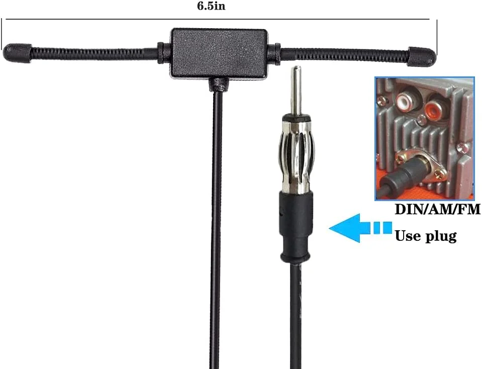 آنتن رادیو AM/FM استریو خودرو یونیورسال، آنتن پچ مخفی چسبی خودرو، آنتن رادیو کامیون و خودرو با پلاگ DIN به طول 10 فوت