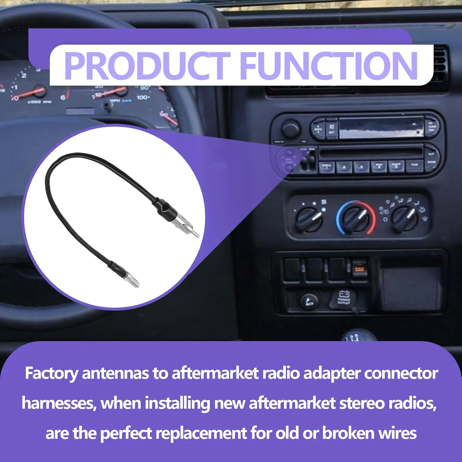 آداپتور آنتن رادیویی SYudwen، کانکتور نر برای شورلت 1988-2012، سنچوری 1988-2005، ارتقاء استریوی رادیویی سیم خودرو GMC 1993-2006