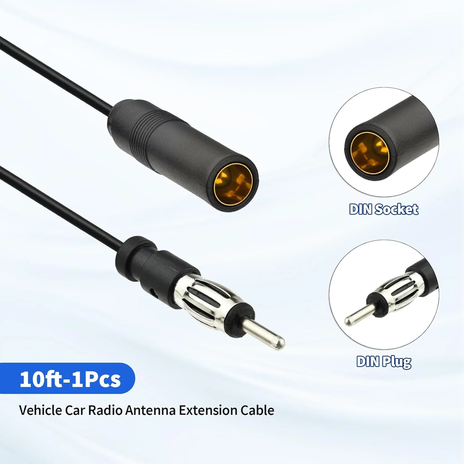 کابل افزایش طول آنتن رادیو AM FM خودرو یوسلائو، 3 متر، DIN نر به مادگی، کابل آنتن خودرو RG174 برای دستگاه پخش استریو، CD و گیرنده رسانه خودرو کابل افزایش طول آنتن رادیو AM FM خودرو یوسلائو، 3 متر، DIN نر به مادگی، کابل آنتن خودرو RG174 برای دستگاه پخش استریو، CD و گیرنده رسانه خودرو