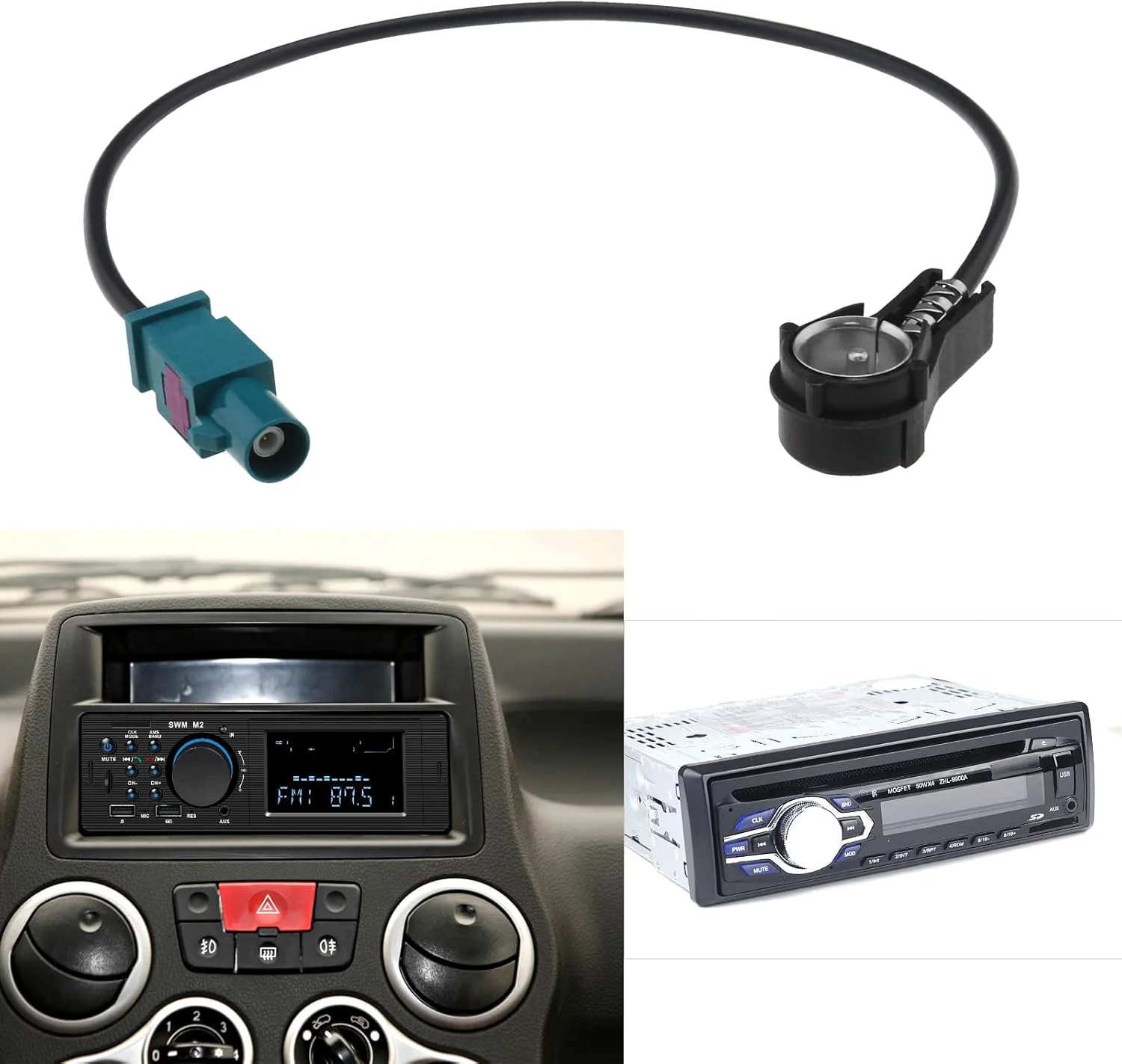 VGOL دو عدد آداپتور آنتن رادیو خودرو فاکرا به ایزو، تبدیل کننده فیش فاکرا به کانکتور ایزو FM، لوازم جانبی الکترونیکی خودرو