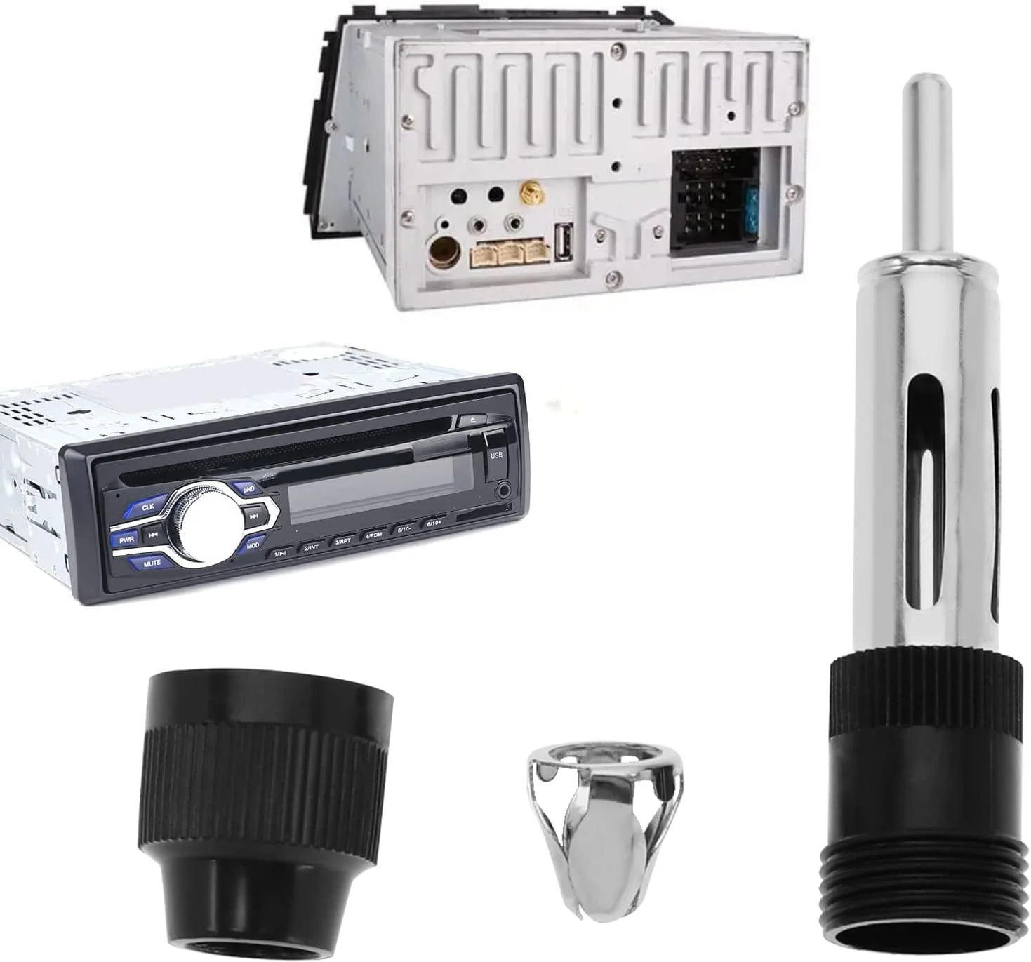 VGOL 5 عدد فیش آنتن رادیو DIN خودرو، جایگزین فیش لحیمی آنتن خودرو DIN مناسب برای رادیوهای خودرو و لوازم جانبی مرتبط