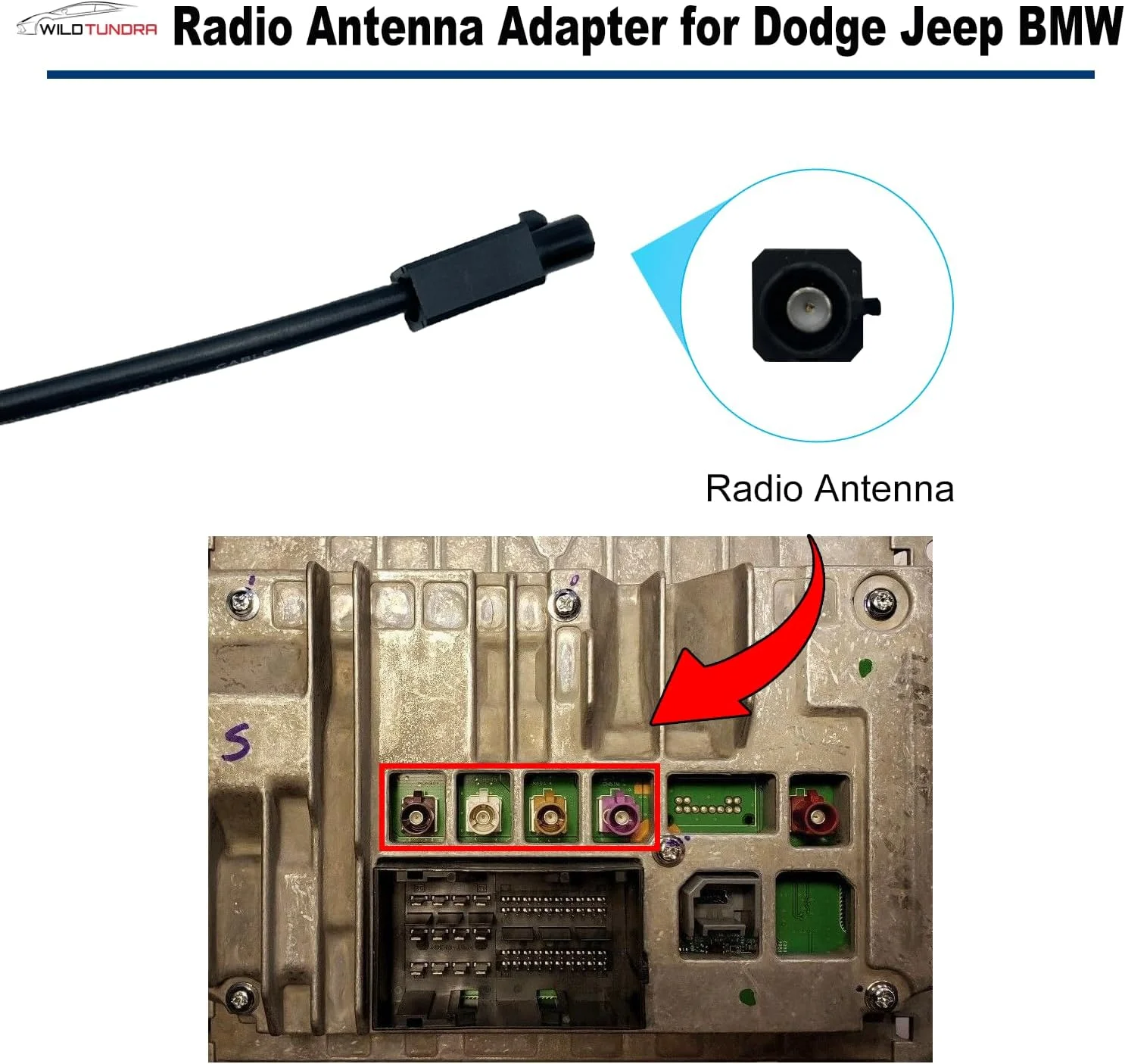آداپتور آنتن رادیو سازگار با دوج رم جیپ رانگلر، آداپتور آنتن استریو رادیویی غیراصلی برای کلاس C، اسپرینتر، بیوک، کادیلاک، کابل اتصال آنتن استریو غیراصلی