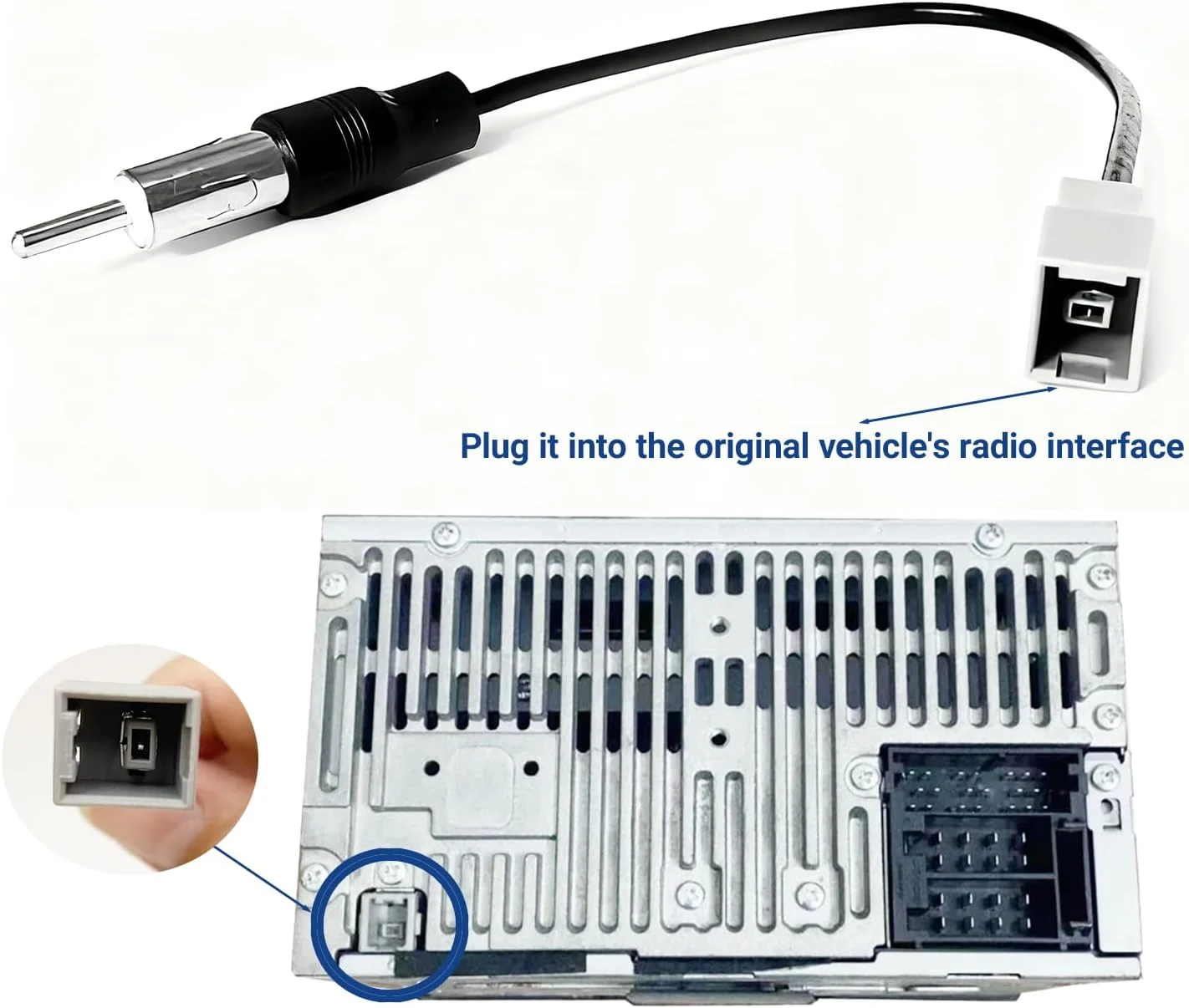 آداپتور آنتن رادیو سازگار با خودروهای منتخب هیوندای و کیا، آداپتور آنتن صوتی رادیو خودرو، کانکتور سیم کشی استریو