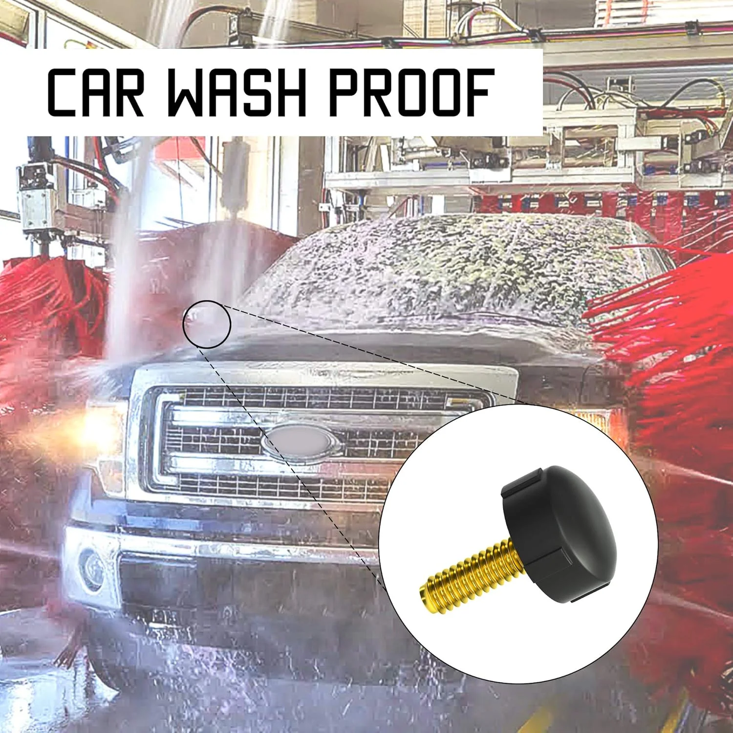 مجموعه ۳ عددی درپوش حذف آنتن مشکی VOFONO سازگار با فورد F150 ۲۰۰۹-۲۰۲۱ | ضد آب، کوتاه و جمع و جور | قطعات و لوازم جانبی پلاگ حذف آنتن