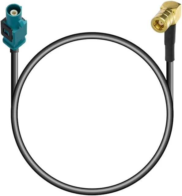 کابل افزایش طول فاکرا Z نری به SMB مادگی زاویه راست Vecys، طول 30 سانتی متر، کابل RG174، آداپتور آنتن فاکرا Z نری به SMB مادگی زاویه راست برای آنتن های DAB + FM و GPS