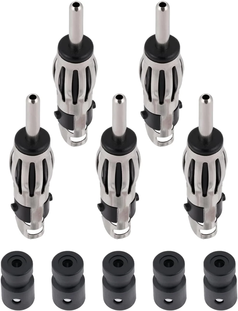 Vecys 5 عدد کانکتور نری DIN رادیو خودرو، پلاگ DIN آنتن خودرو جهانی FM AM مسی برای کابل کواکسیال توسعه RG174