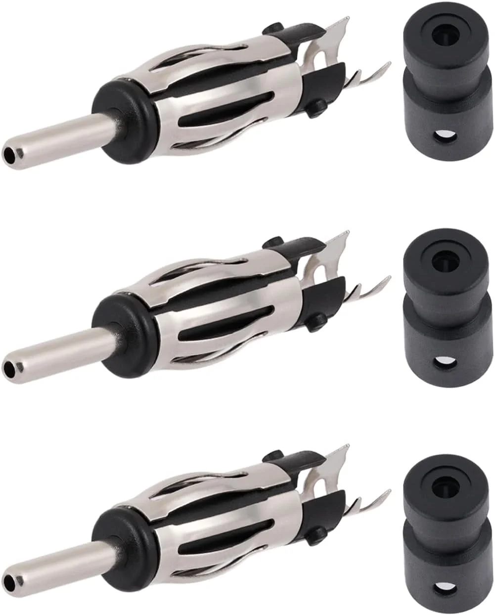 Vecys 3 عدد کانکتور نر DIN رادیو خودرو، پلاگ DIN آنتن خودرو جهانی FM AM، کانکتور مسی برای کابل کواکسیال توسعه RG174