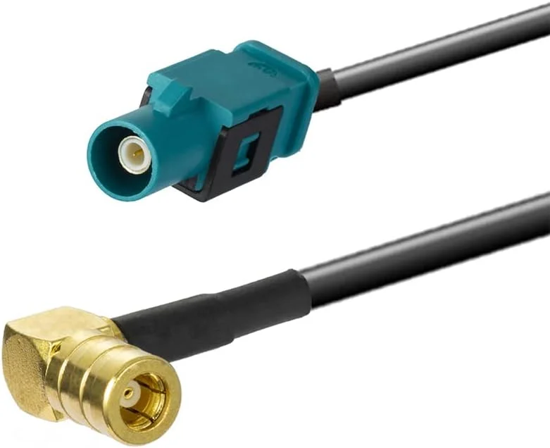 کابل افزایش طول فاکرا Z نری به SMB مادگی زاویه راست Vecys، طول 30 سانتی متر، کابل RG174، آداپتور آنتن فاکرا Z نری به SMB مادگی زاویه راست برای آنتن های DAB + FM و GPS