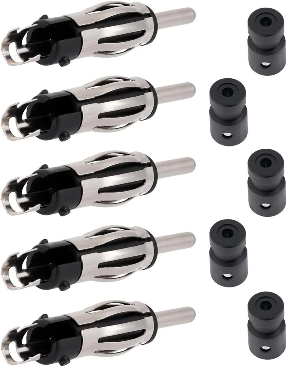 Vecys 5 عدد کانکتور نری DIN رادیو خودرو، پلاگ DIN آنتن خودرو جهانی FM AM مسی برای کابل کواکسیال توسعه RG174