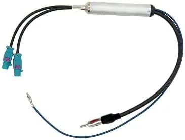 تقسیم کننده تقویت کننده آنتن رادیو خودرو Vecys، دوشاخه نر دوگانه Fakra Z به کابل تقسیم کننده دوشاخه نر DIN، 43 سانتی متر، سازگار با رادیو خودرو FM AM