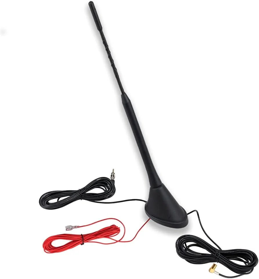 آنتن رادیو خودرو Vecys DAB DAB +، آنتن رادیو FM/AM، آنتن سقفی خودرو با تقویت کننده، آداپتور SMB به DIN، کابل RG174 به طول 5 متر، سازگار با رادیوهای دیجیتال پایونیر، کنوود، آلپاین، JVC