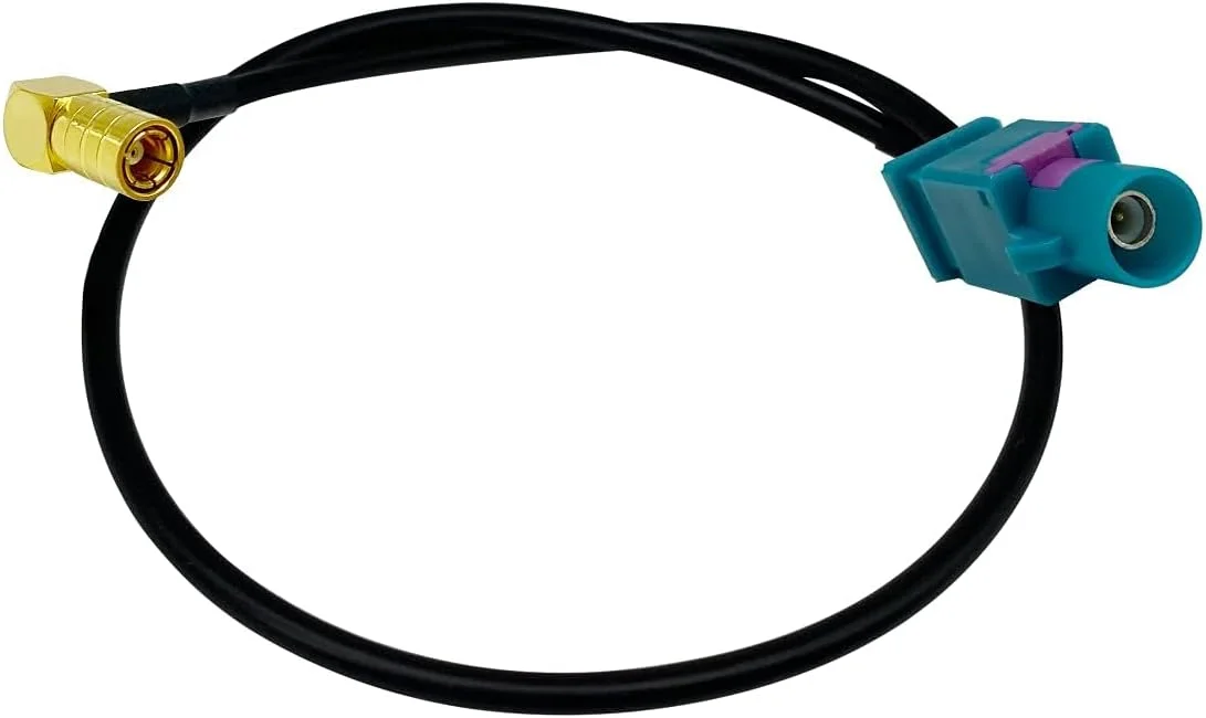 کابل آنتن DAB با اتصال SMB به Fakra، کابل افزایش طول 30 سانتی‌متری، آداپتور آنتن Fakra نر به SMB مادگی، کابل نوع RG174