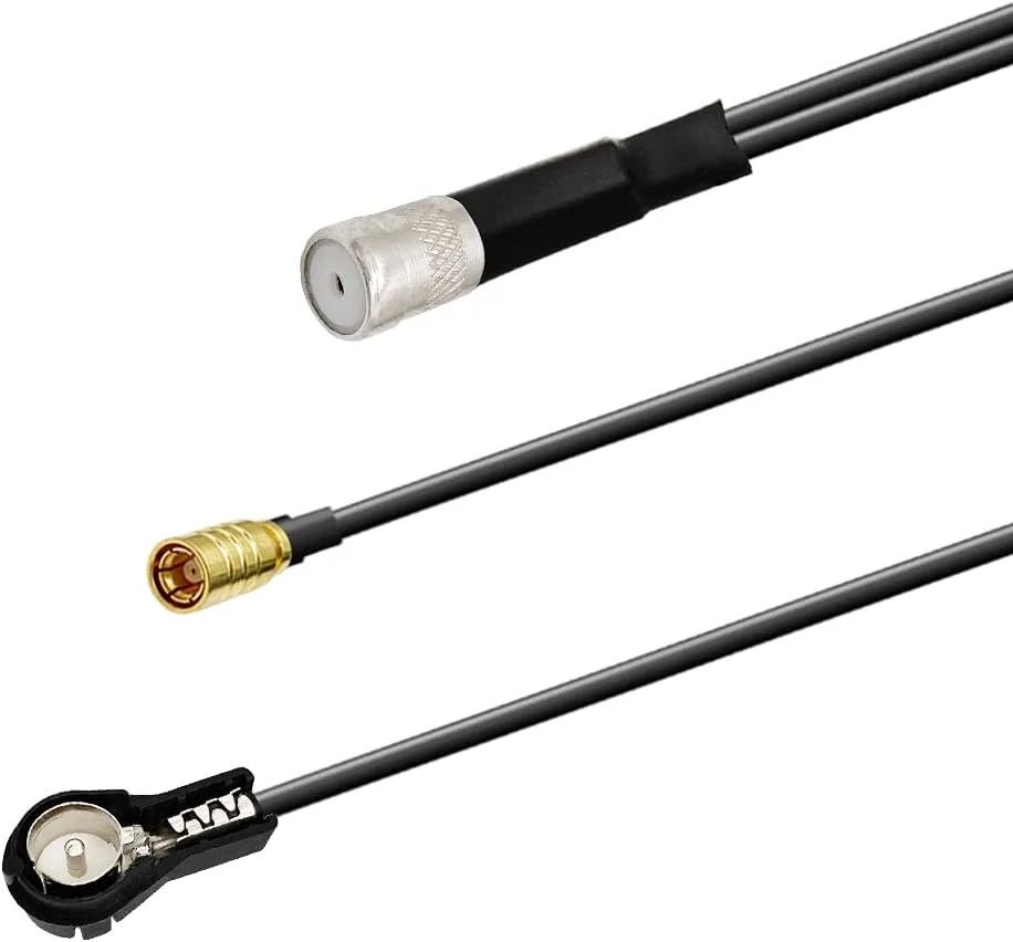 آداپتور تقسیم کننده آنتن Vecys، دوشاخه ISO به دوشاخه ISO به دوشاخه SMB RG174 36 سانتی متر برای آنتن رادیو خودرو AM/FM