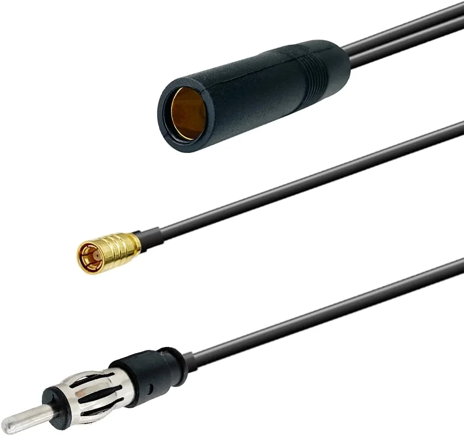 آداپتور جداکننده DAB Vecys، کابل جداکننده آنتن رادیو خودرو، دوشاخه SMB DIN به سوکت ISO، کابل RG174، 40 سانتی متر برای آنتن رادیو خودرو AM/FM DAB