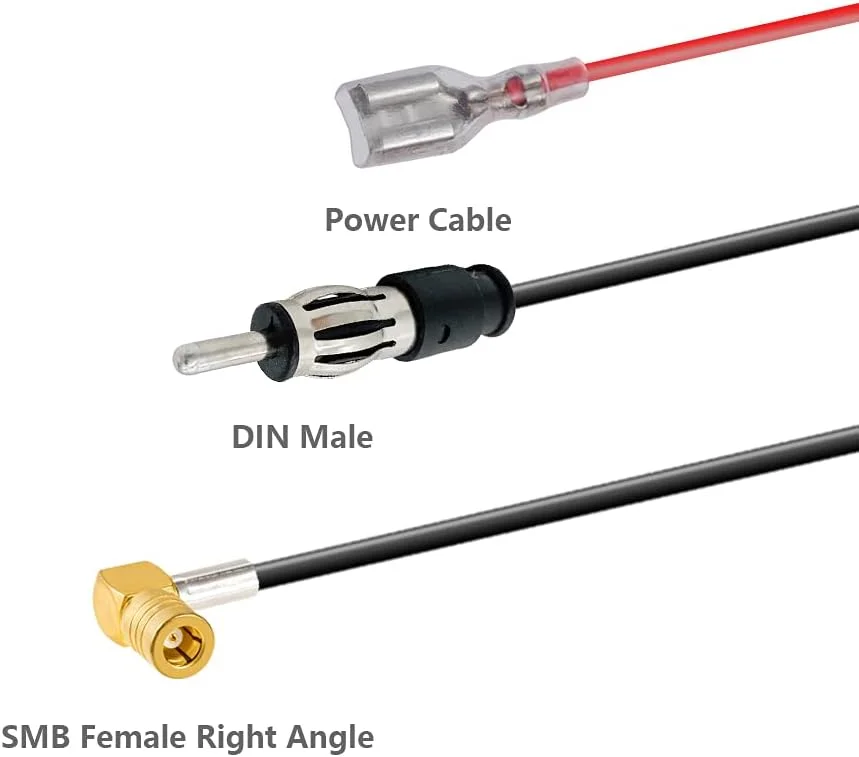 آنتن رادیو خودرو Vecys DAB DAB +، آنتن رادیو FM/AM، آنتن سقفی خودرو با تقویت کننده، آداپتور SMB به DIN، کابل RG174 به طول 5 متر، سازگار با رادیوهای دیجیتال پایونیر، کنوود، آلپاین، JVC