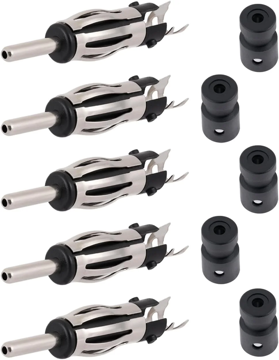 وکیز 5 عدد کانکتور نری DIN رادیو خودرو، پلاگ DIN آنتن خودرو جهانی FM AM مسی برای کابل کواکسیال توسعه RG174