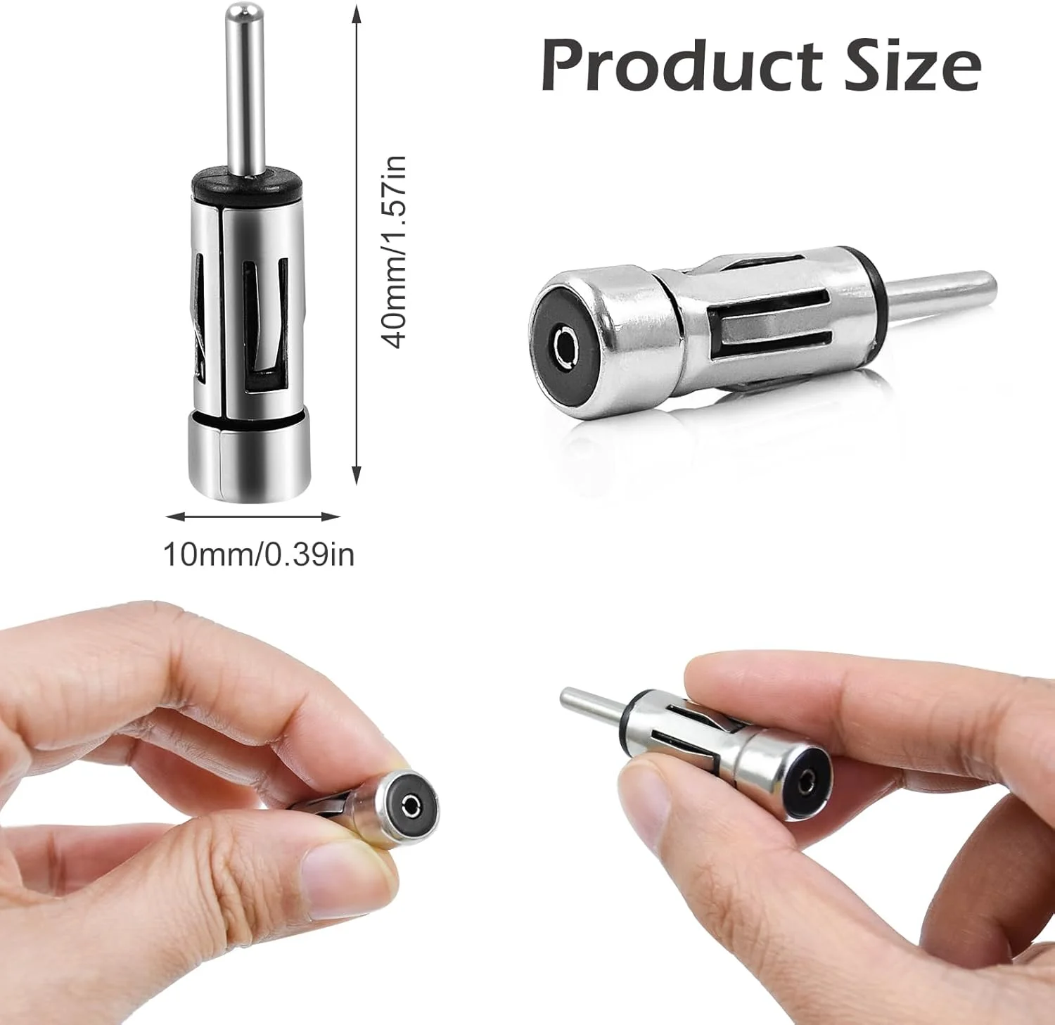 آداپتور آنتن هوایی خودرو Udewo بسته 4 عددی، سوکت ISO به مبدل دوشاخه DIN برای واحد اصلی رادیو استریو صوتی خودرو