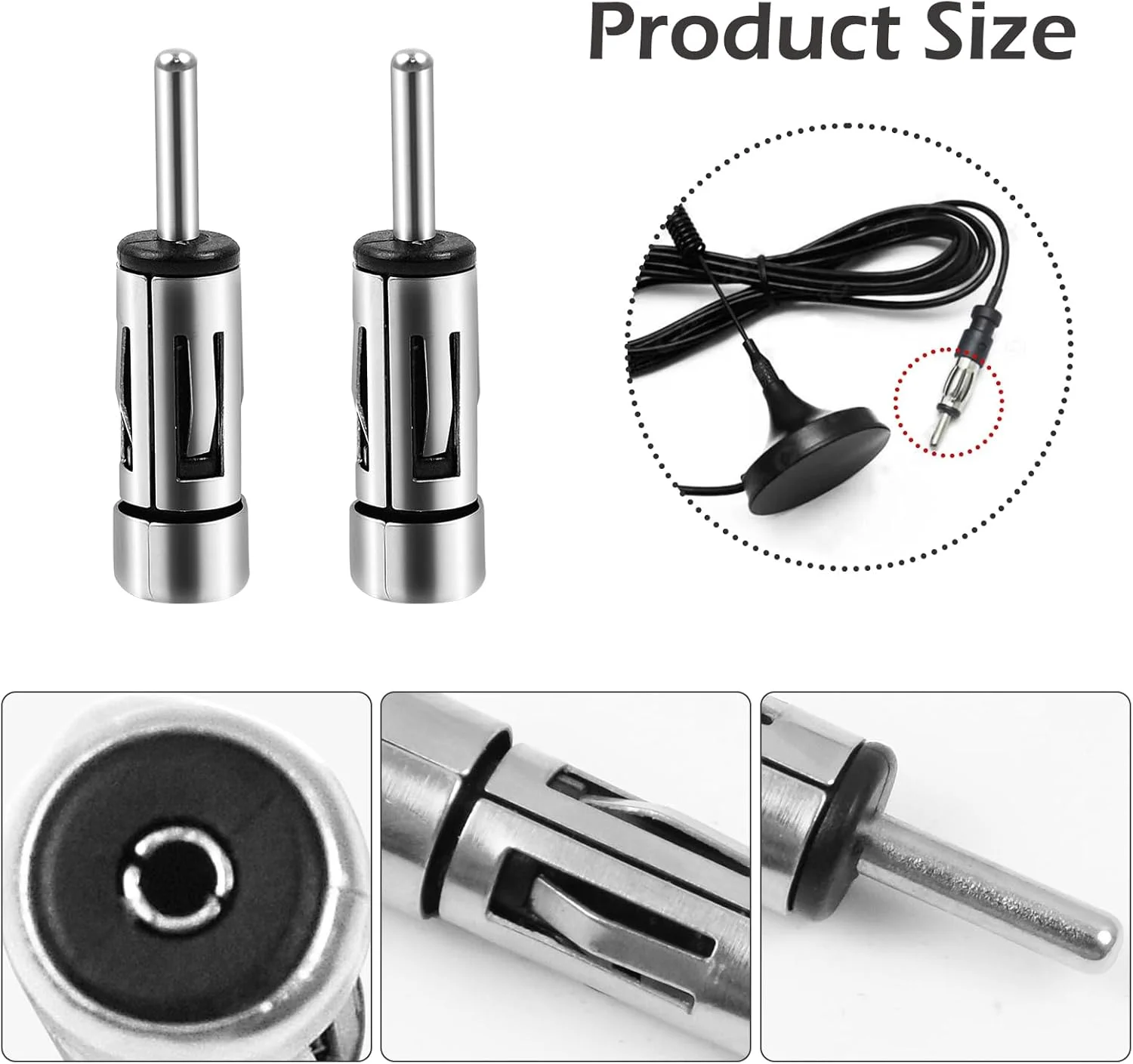 آداپتور آنتن هوایی خودرو Udewo بسته 4 عددی، سوکت ISO به مبدل دوشاخه DIN برای واحد اصلی رادیو استریو صوتی خودرو