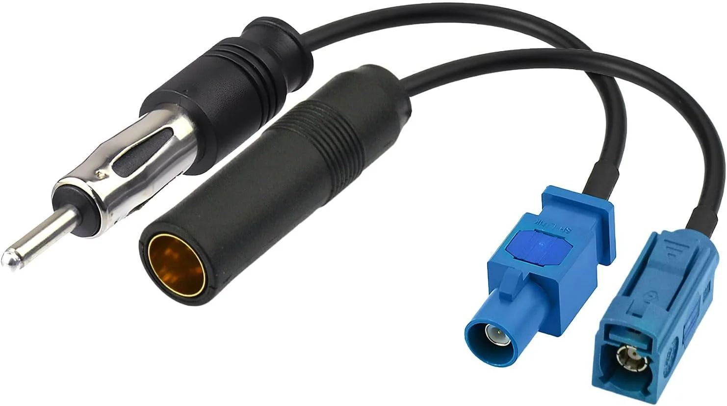 کابل آداپتور آنتن رادیویی FM AM استریو خودرو جهانی (2 عددی) 15 سانتی متری فاکرا Z نر به مادگی به کابل اتصال DIN برای پخش کننده رسانه CD واحد اصلی رادیو HD صوتی استریو خودرو