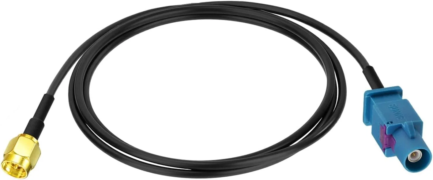 کابل آداپتور آنتن خودرو Fakra Z نر به SMA نر 1 متری برای استریو خودرو، واحد اصلی اندروید، مسیریابی GPS، رادیو ماهواره ای Sirius XM، رادیو AM FM، مخابرات 4G LTE، ماژول بلوتوث