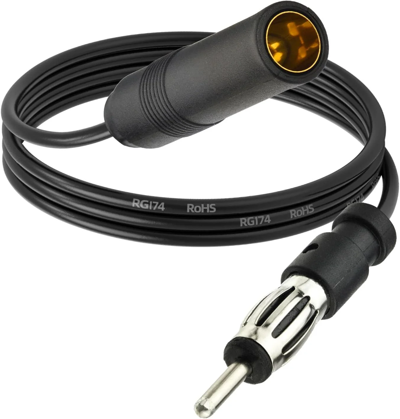 کابل افزایش طول آنتن رادیو خودرو SZSAUTO، طول 1.2 متر، کابل کواکسیال RG174 با فیش DIN برای پخش کننده های صوتی و تصویری خودرو