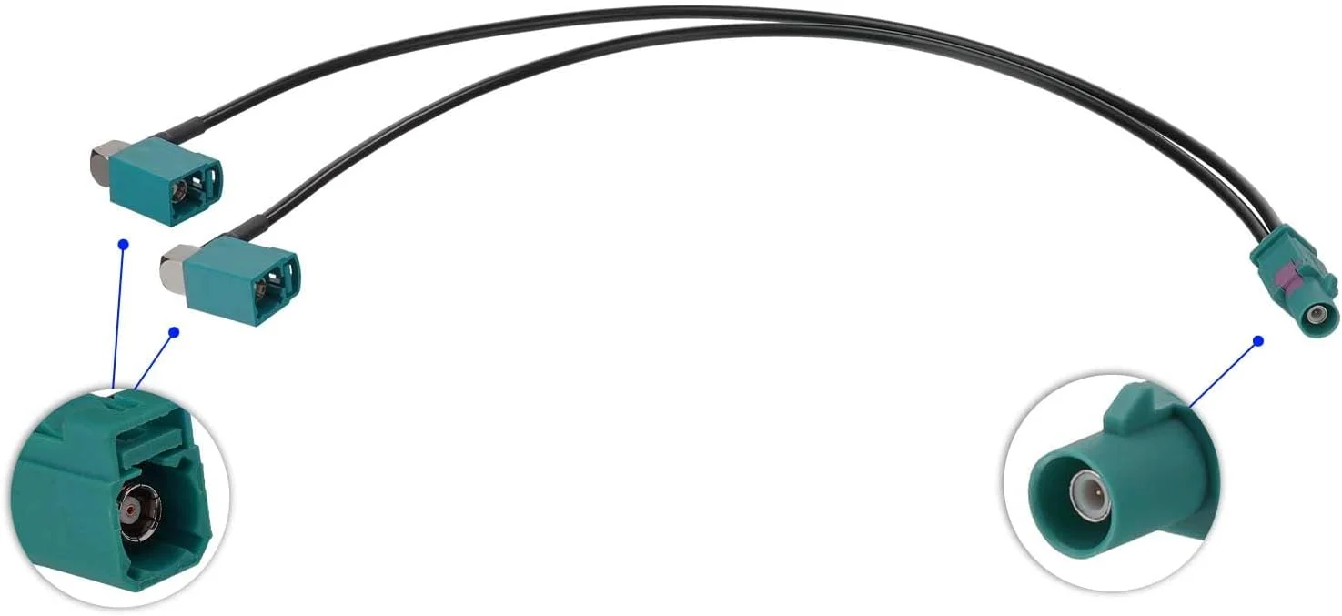 کابل تبدیل آنتن خودرو SZSAUTO Fakra Y، فاکرا Z نری به دو فاکرا Z مادگی، آداپتور آنتن رادیو FM AM برای خودرو، کامیون، SUV، استریو رادیویی