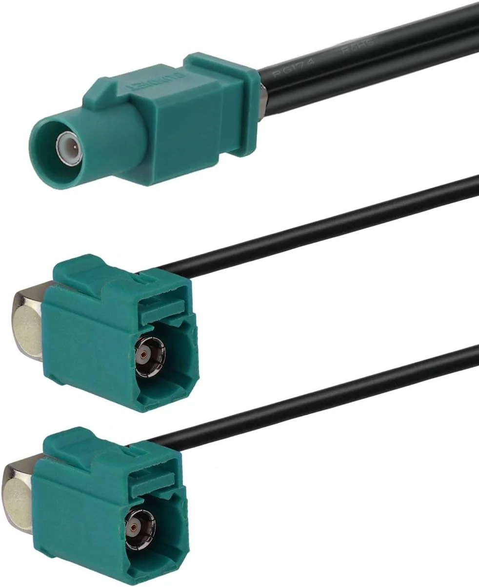 کابل تبدیل آنتن خودرو SZSAUTO Fakra Y، فاکرا Z نری به دو فاکرا Z مادگی، آداپتور آنتن رادیو FM AM برای خودرو، کامیون، SUV، استریو رادیویی