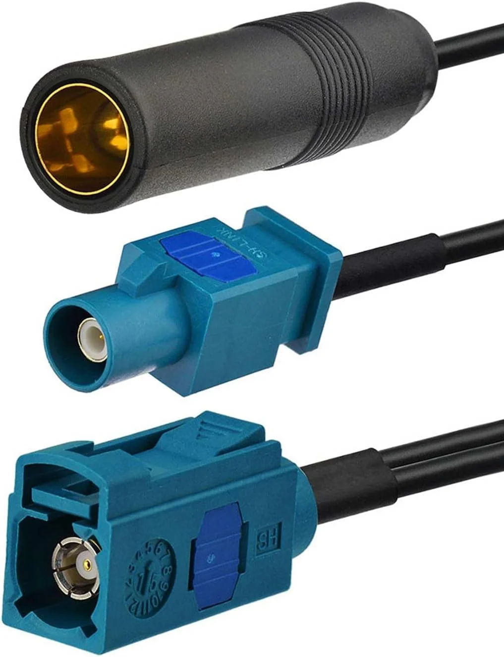 کابل تبدیل آنتن خودرو فاکرا Z مادگی به نری DIN، کابل آداپتور Y شکل آنتن خودرو، اسپلیتر آنتن رادیو FM AM خودرو به طول 15 سانتی متر مناسب برای خودرو، کامیون، SUV، استریو رادیویی صوتی