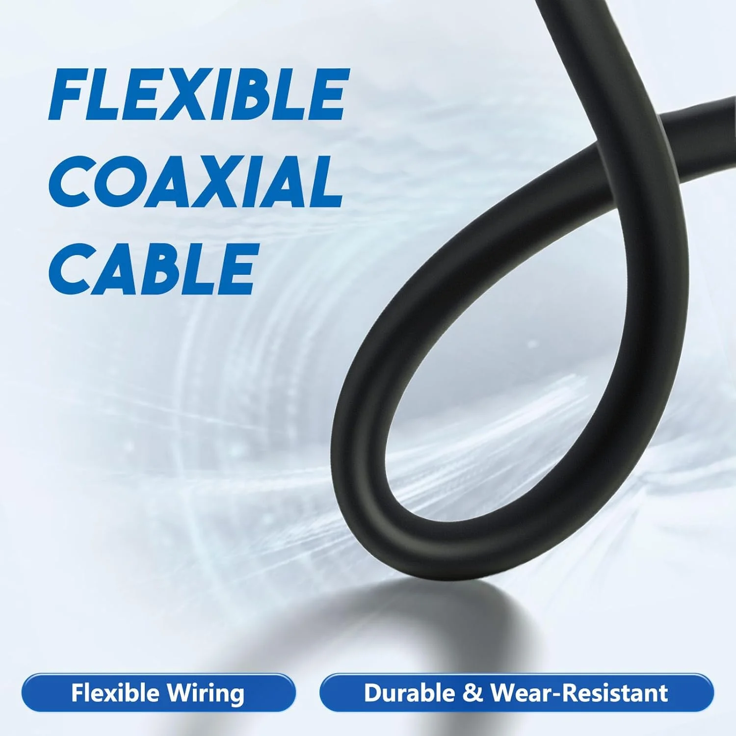 کابل افزایش طول آنتن رادیو خودرو SZSAUTO، طول 1.2 متر، کابل کواکسیال RG174 با فیش DIN برای پخش کننده های صوتی و تصویری خودرو