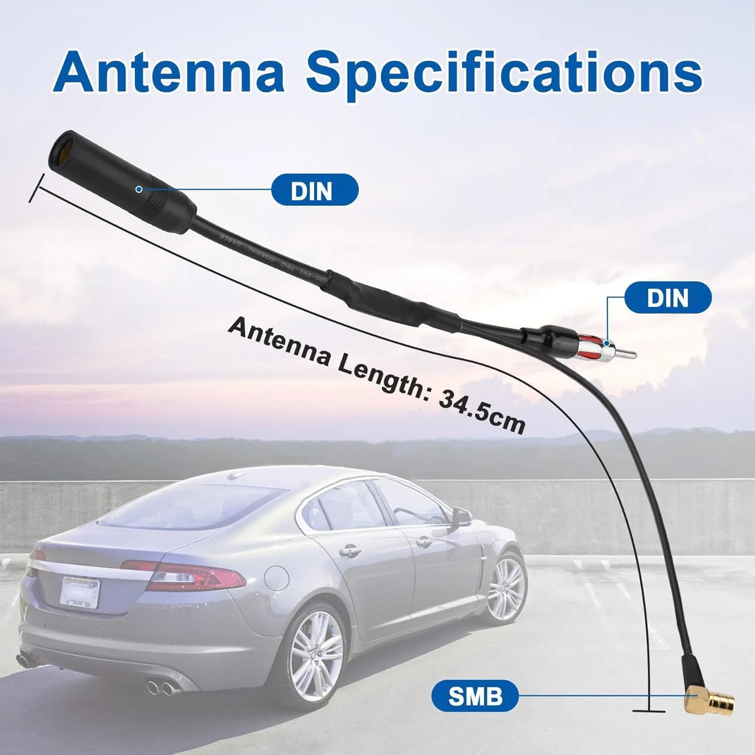 کابل آداپتور اسپلیتر آنتن DAB+/FM اتصال ISO به DIN و SMB سازگار با رادیوهای خودرو پایونیر، سونی، آلپاین، TechniSat، Blaupunkt کابل آداپتور اسپلیتر آنتن DAB+/FM اتصال ISO به DIN و SMB سازگار با رادیوهای خودرو پایونیر، سونی، آلپاین، TechniSat، Blaupunkt