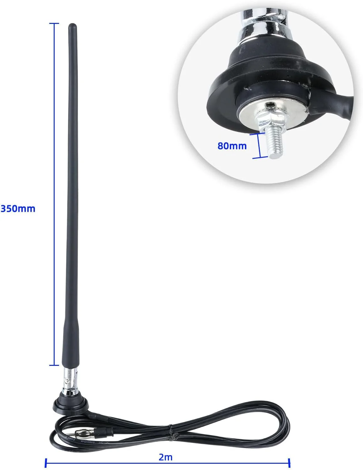 آنتن رادیویی ضد آب Superbat برای قایق، خودرو، 16 اینچ، لاستیکی، انعطاف پذیر، FM AM استریو، مناسب برای قایق، خودرو، موتورسیکلت، قایق تفریحی، RV، موتورخانه، ATV، UTV، تراکتور، پانتون