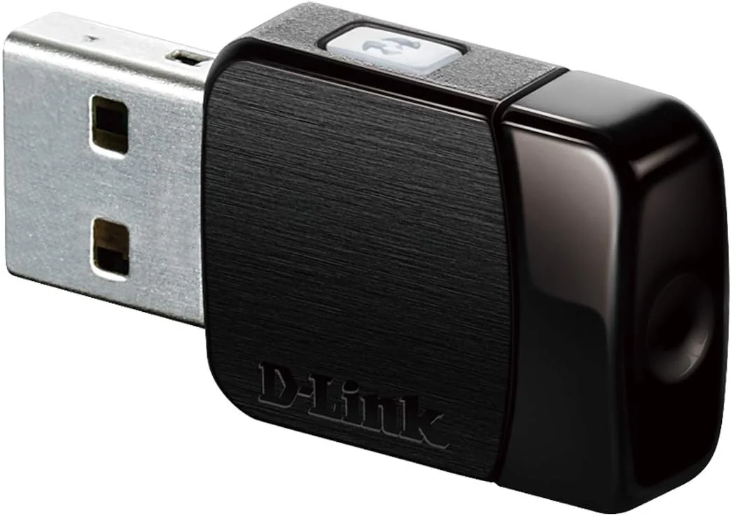 آداپتور وای فای USB دی-لینک AC600 مینی بی‌سیم اینترنت دو بانده MU-Mimo شبکه وای فای برای کامپیوتر رومیزی و لپ تاپ (DWA-171)، مشکی