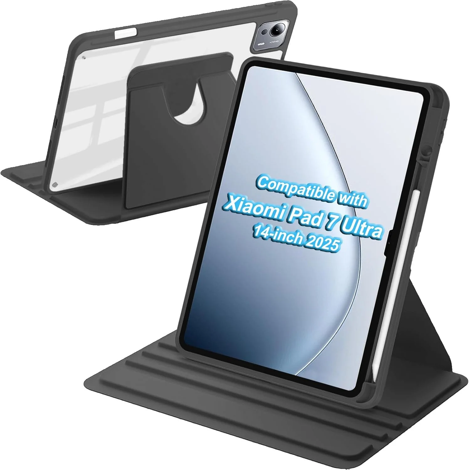 کیف چرخشی A-BEAUTY سازگار با شیائومی پد 7 اولترا 14 اینچ 2025 با جای قلم، کاور ضد ضربه با چرخش 360 درجه و پشت شفاف، حالت بیدار/خواب خودکار، مشکی کیف چرخشی A-BEAUTY سازگار با شیائومی پد 7 اولترا 14 اینچ 2025 با جای قلم، کاور ضد ضربه با چرخش 360 درجه و پشت شفاف، حالت بیدار/خواب خودکار، مشکی