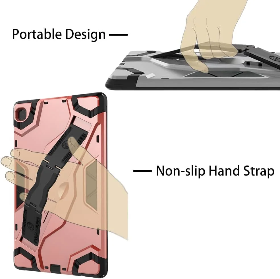 کیف محافظ تبلت سامسونگ گلکسی تب A7 لایت 8.7 اینچ (SM-T220/T225)، فریم TPU نرم و پشت PC سخت، طراحی تاشو با بند دستی ضد لغزش، کیف محافظ سنگین برای تب A7 لایت - طلایی رز کیف محافظ تبلت سامسونگ گلکسی تب A7 لایت 8.7 اینچ (SM-T220/T225)، فریم TPU نرم و پشت PC سخت، طراحی تاشو با بند دستی ضد لغزش، کیف محافظ سنگین برای تب A7 لایت - طلایی رز
