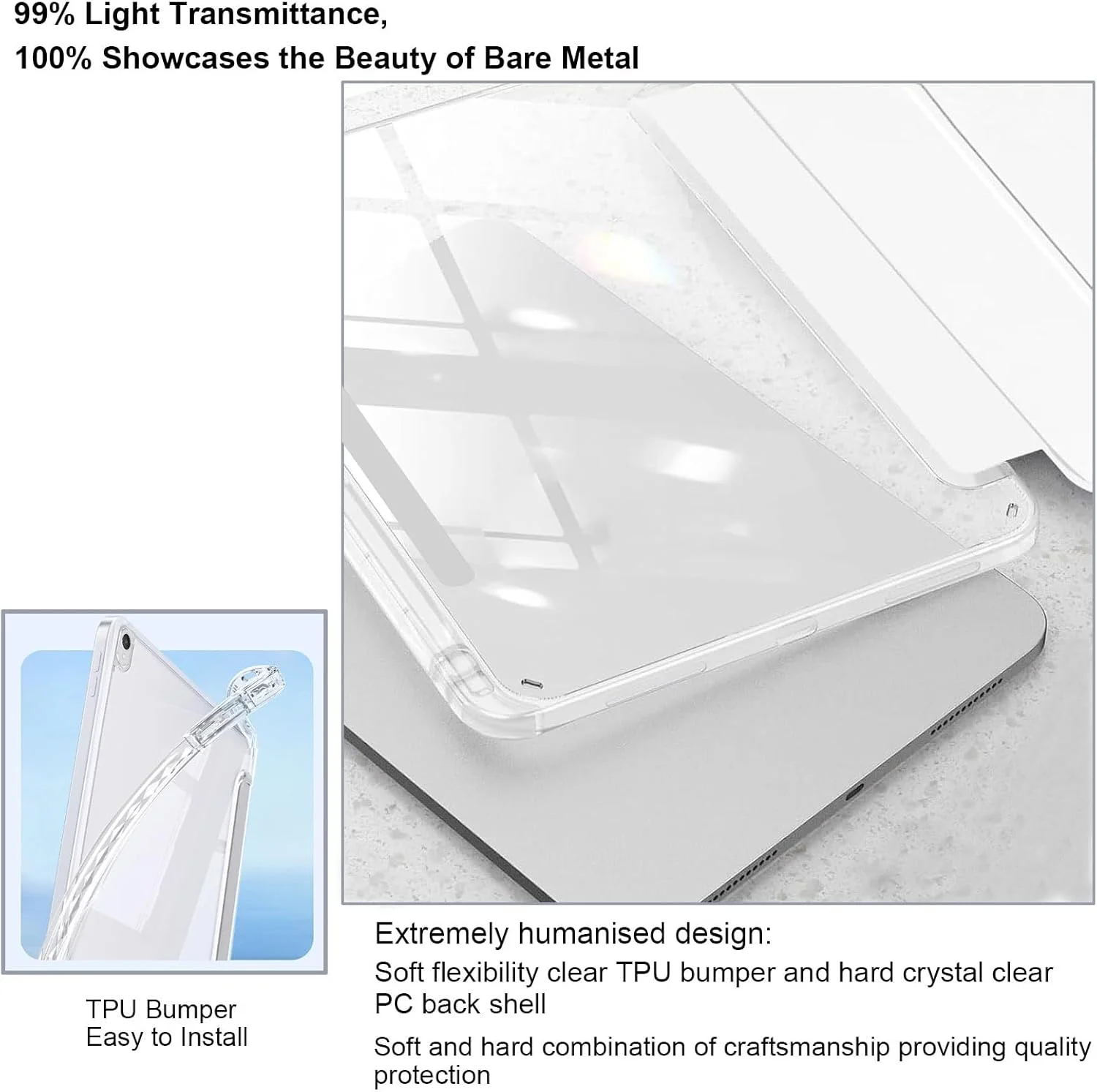 کاور تبلت سامسونگ گلکسی تب S11 با صفحه نمایش 11 اینچی (مدل SM-X736B / SM-X730) دارای جای قلم S، پشت شفاف، استند باریک، ضد ضربه، قابلیت بیدار/خواب خودکار، نقره ای