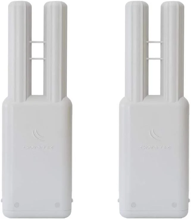 میکروتیک OmniTIK 5 PoE (RBOmniTikUPA-5HnD) - 2 عدد اکسس پوینت بیرونی ضد آب با آنتن های امنی دو قطبی، 5 پورت اترنت با خروجی PoE، رادیو وایرلس 802.11a/n