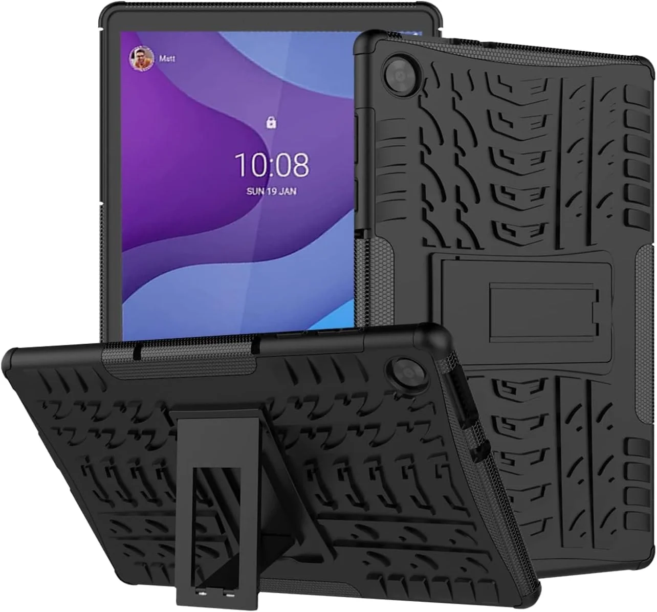 کاور تبلت SYOSI برای لنوو تب M10 HD نسل دوم 10.1 اینچ، ضد ضربه EVA، مقاوم و بادوام، پوشش محافظ دوگانه ضد افتادن با استند برای لنوو تب M10 HD 2020 TB-X306F/TB-X306X (مشکی)