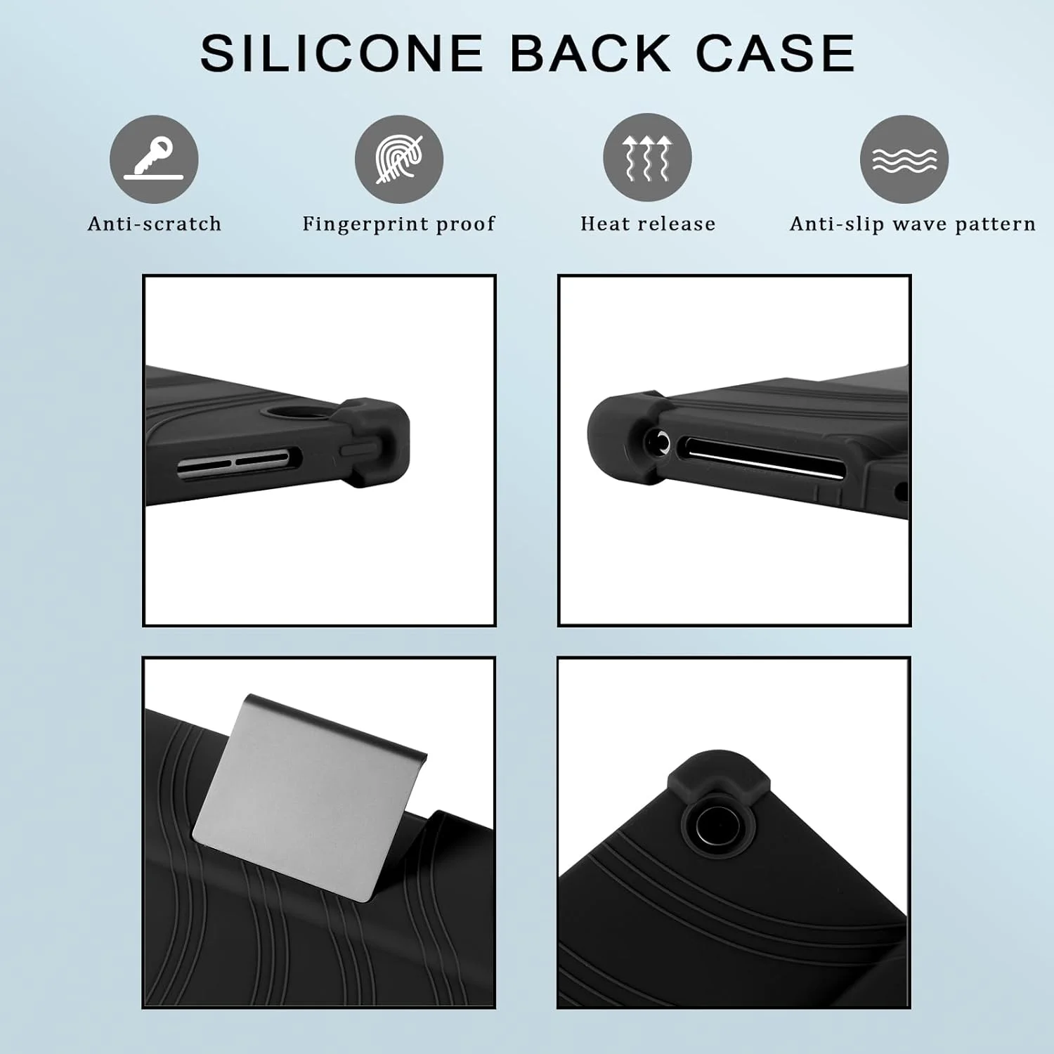 کاور تبلت لنوو تب پلاس 11.5 اینچ XLTTONG، کاور سیلیکونی تبلت با هولدر PC، ضد ضربه برای لنوو TB351FU 2024 (مشکی)