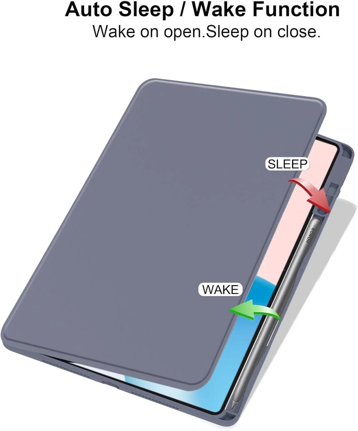 کاور محافظ هیبریدی Vurtboly سازگار با آنر پد 10 مدل 12.1 اینچ 2025، کاور پشتی PC سخت چند زاویه ای آکریلیک شفاف با نگهدارنده قلم، کاور استند محافظ ضد ضربه برای آنر پد 10 مدل 12.1 اینچ (بنفش)