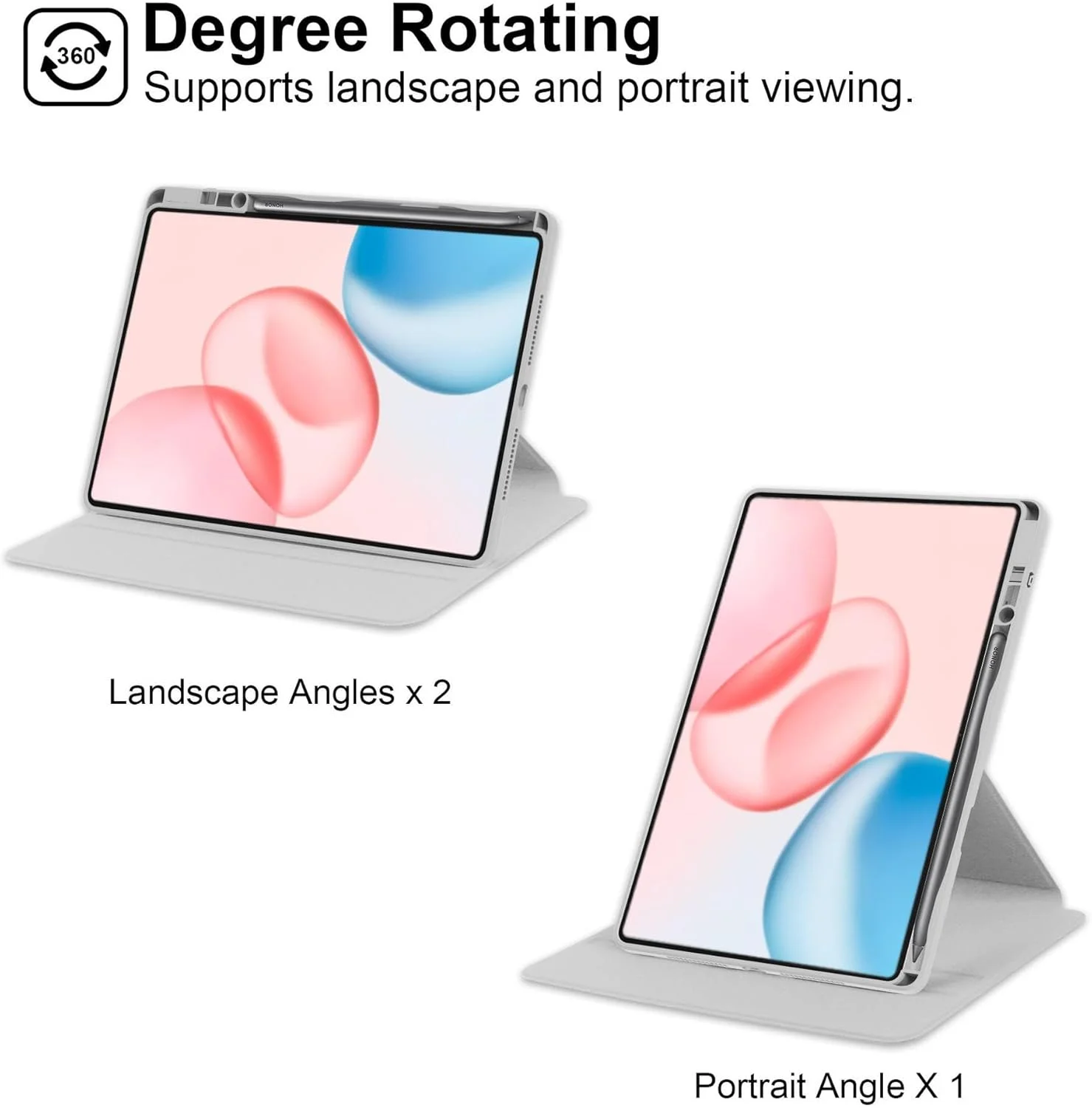کاور محافظ هیبریدی سازگار با آنر پد 10 مدل 12.1 اینچ 2025، کاور پشتی سخت PC آکریلیک شفاف با قابلیت تنظیم چند زاویه و دارای جای قلم، ضد ضربه (خاکستری)