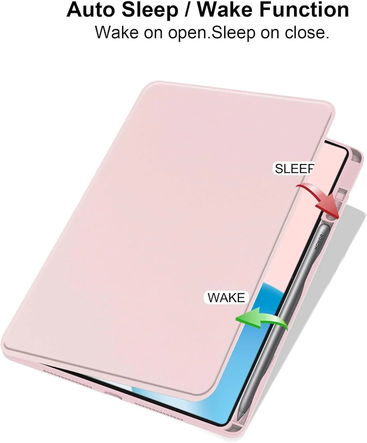 کاور ترکیبی Vurtboly سازگار با آنر پد 10 12.1 اینچ 2025، کاور پشتی PC سخت آکریلیک شفاف چند زاویه ای با نگهدارنده قلم، کاور محافظ استند ضد ضربه برای آنر پد 10 12.1 اینچ 2025 (صورتی)