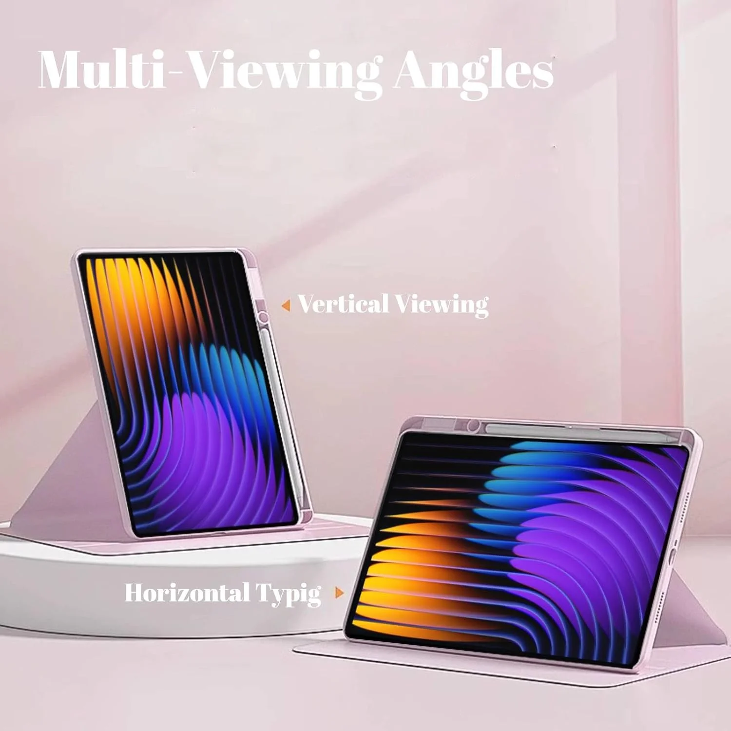 کاور محافظ هیبریدی مناسب برای شیائومی می پد 7/7 پرو 11.2 اینچ 2024، کاور PC سخت چند زاویه ای آکریلیک شفاف با جای قلم و استند محافظ برای شیائومی پد 7 پرو 2024 (صورتی)