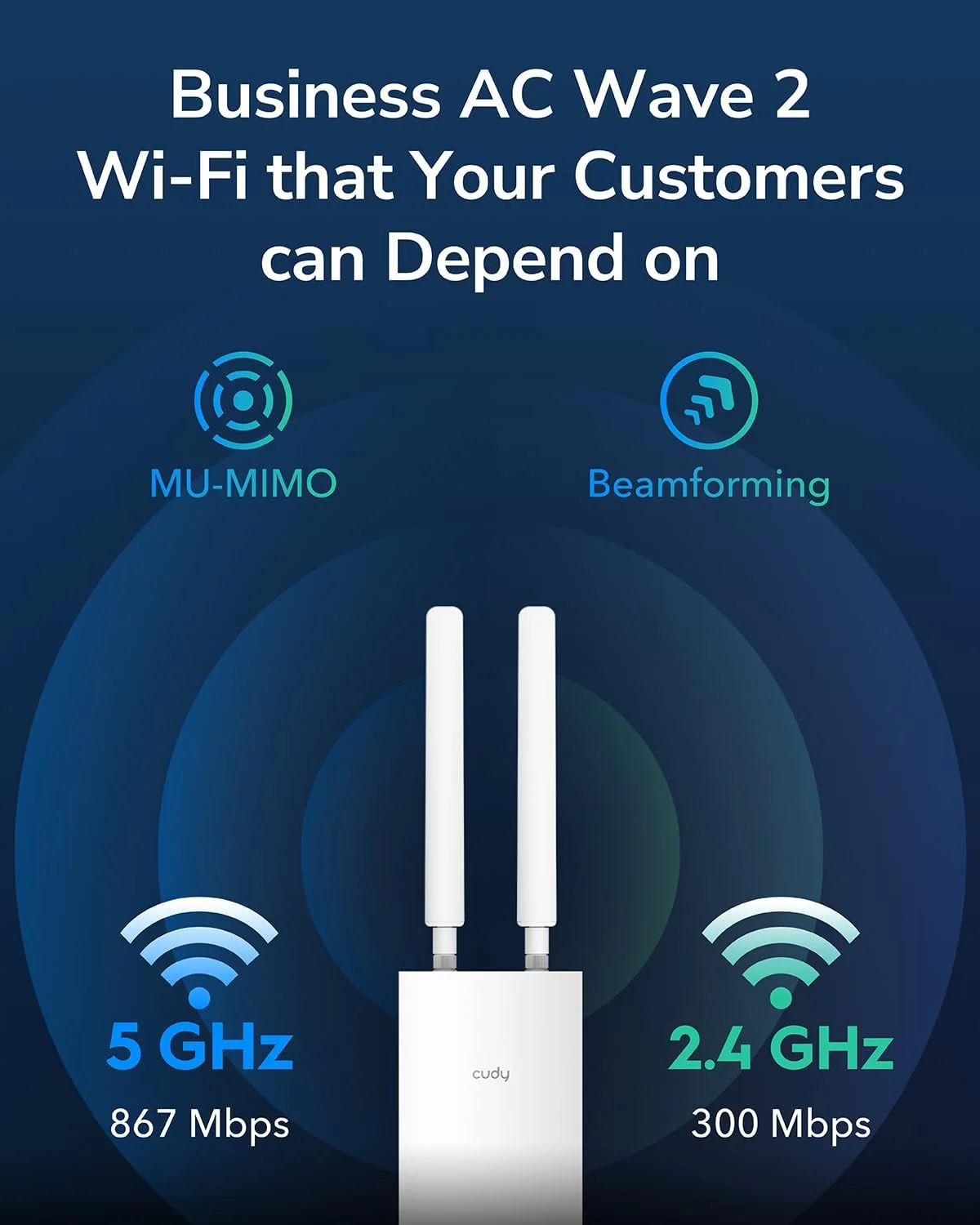 تکرار کننده، اکسس پوینت، روتر، روتر WISP دو بانده AC1200 بیرونی Cudy، PoE غیرفعال 24 ولت، محافظت در برابر صاعقه، دمای کارکرد -40 تا 60 درجه سانتیگراد.