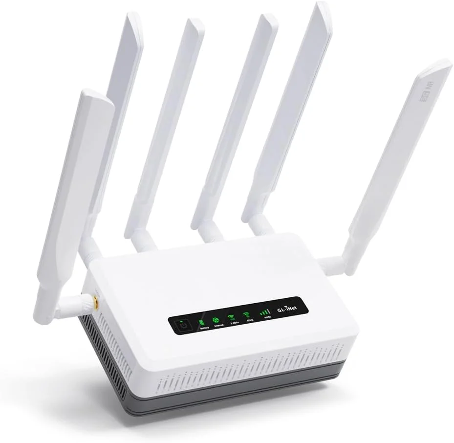 روتر دروازه سلولی 5G NR AX3000 مدل GL.iNet GL-XE3000 (Puli AX) با باتری، وای فای 6، آنتن های جداشدنی، دو سیم کارت، مناسب RV، دارای گواهینامه دستگاه های اینترنت اشیا T-Mobile و AT&T روتر دروازه سلولی 5G NR AX3000 مدل GL.iNet GL-XE3000 (Puli AX) با باتری، وای فای 6، آنتن های جداشدنی، دو سیم کارت، مناسب RV، دارای گواهینامه دستگاه های اینترنت اشیا T-Mobile و AT&T