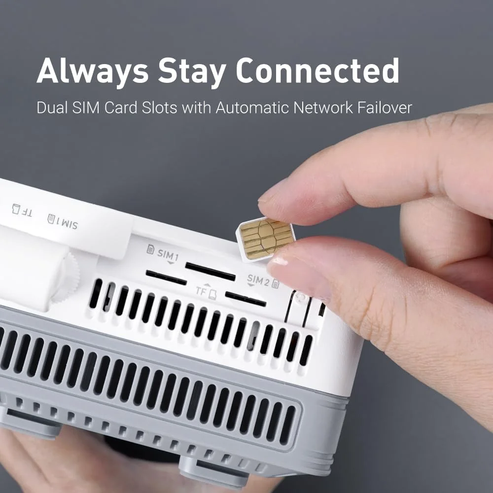 روتر دروازه سلولی 5G NR AX3000 مدل GL.iNet GL-XE3000 (Puli AX) با باتری، وای فای 6، آنتن های جداشدنی، دو سیم کارت، مناسب RV، دارای گواهینامه دستگاه های اینترنت اشیا T-Mobile و AT&T