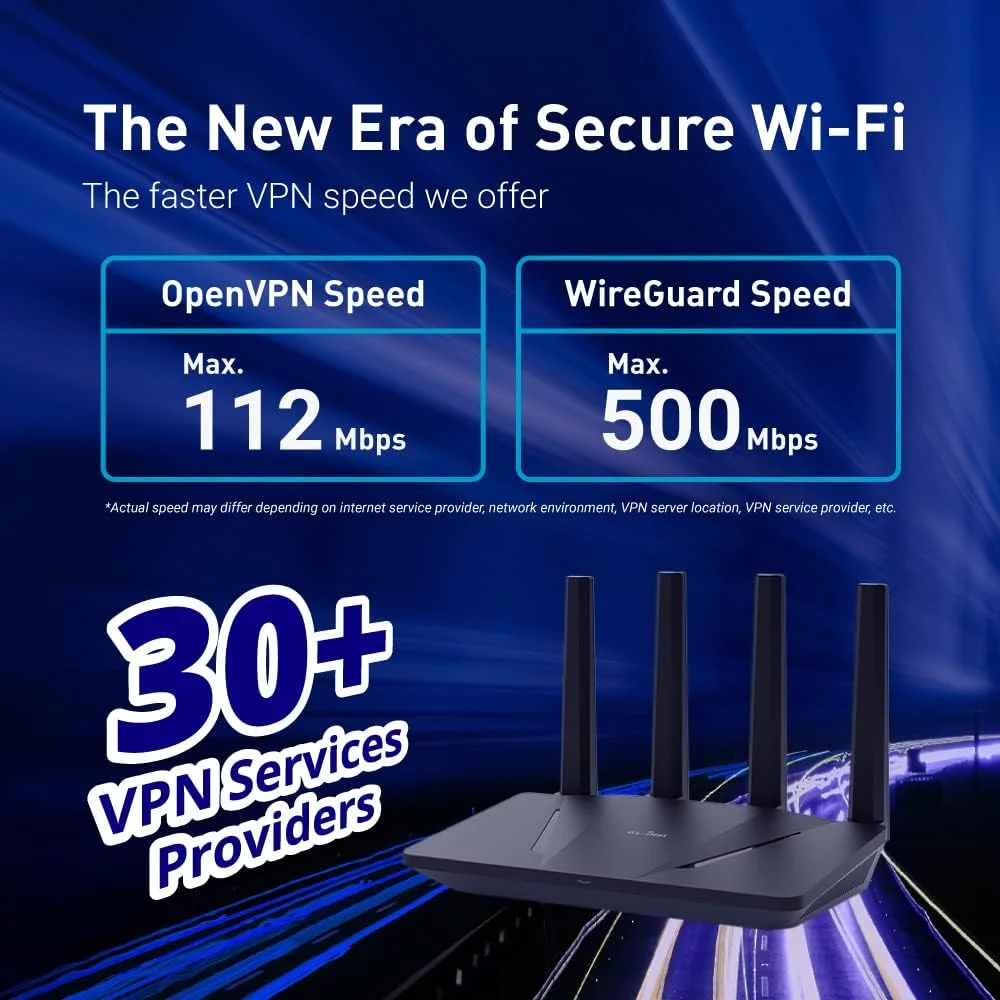 روتر وای فای 6 GL.iNet GL-AX1800 (Flint) - روتر اینترنت بی سیم گیگابیتی دو بانده | 5 پورت اترنت 1G | تا 120 دستگاه | سرعت شگفت انگیز OpenVpn و WireGuard | امنیت WPA3 | MU-MIMO | 802.11ax روتر وای فای 6 GL.iNet GL-AX1800 (Flint) - روتر اینترنت بی سیم گیگابیتی دو بانده | 5 پورت اترنت 1G | تا 120 دستگاه | سرعت شگفت انگیز OpenVpn و WireGuard | امنیت WPA3 | MU-MIMO | 802.11ax